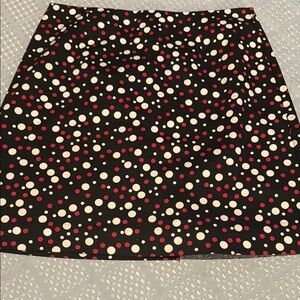 GEOFFREY BEENE size 6 stretch Polka Dot Women's Skirt - Black and Red